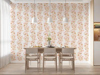 Aquarell-Blush- und Kupfer-Ranken-Blumentapete