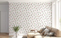 Papier peint minimaliste à motifs de brins de roses botaniques