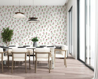 Papier peint minimaliste à motifs de brins de roses botaniques
