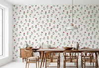 Papier peint minimaliste à motifs de brins de roses botaniques