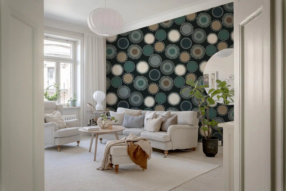 Graphic Sunburst Repeat Wallpaper⁠