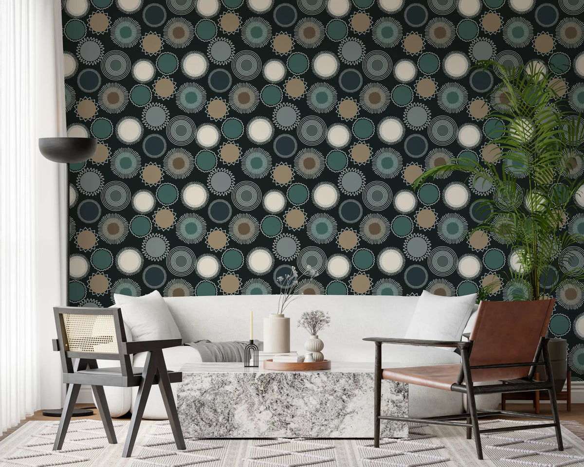 Graphic Sunburst Repeat Wallpaper⁠