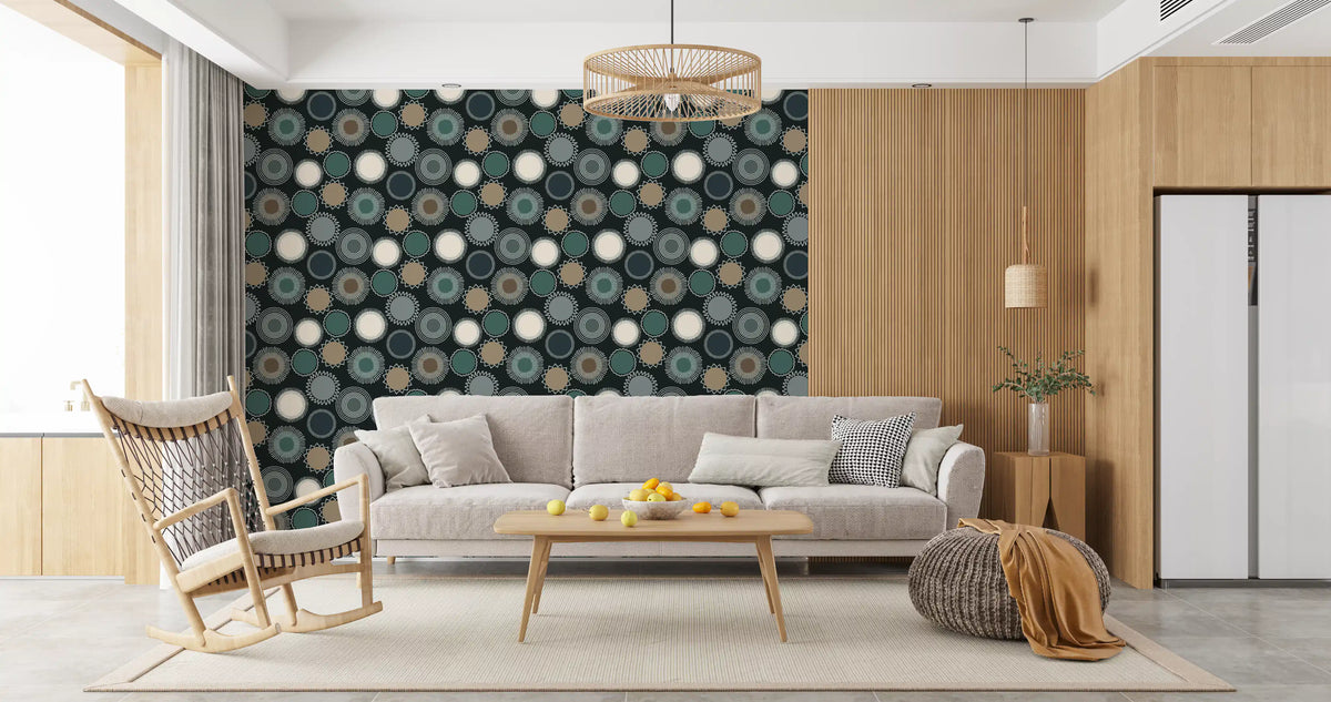 Graphic Sunburst Repeat Wallpaper⁠