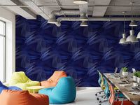 Navy Geometric Rhythmic Arcs Wallpaper⁠