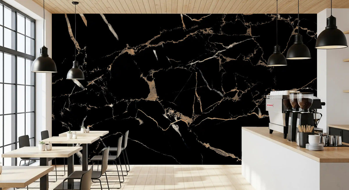 Midnight Marble Vein Wall Mural