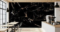 Midnight Marble Vein Wall Mural