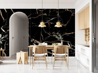 Midnight Marble Vein Wall Mural