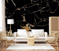 Midnight Marble Vein Wall Mural