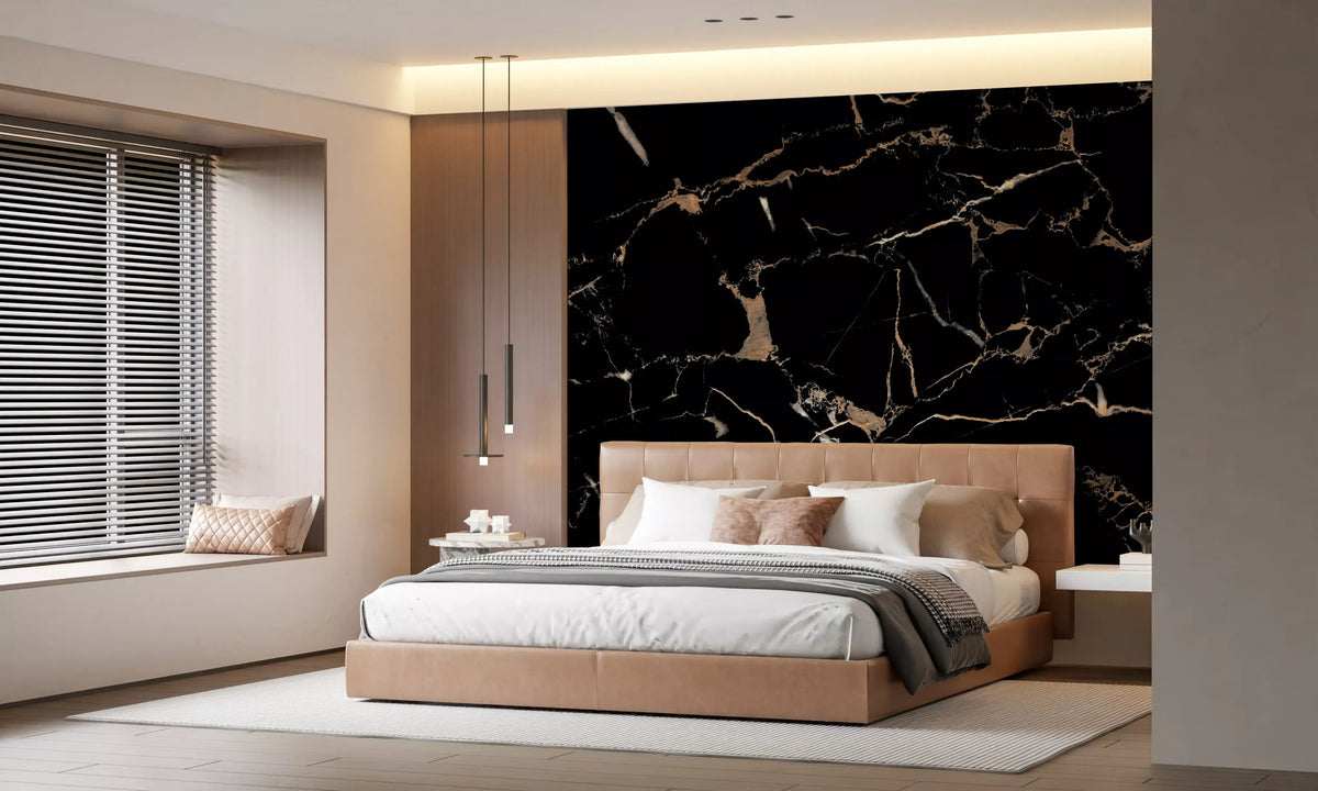 Midnight Marble Vein Wall Mural