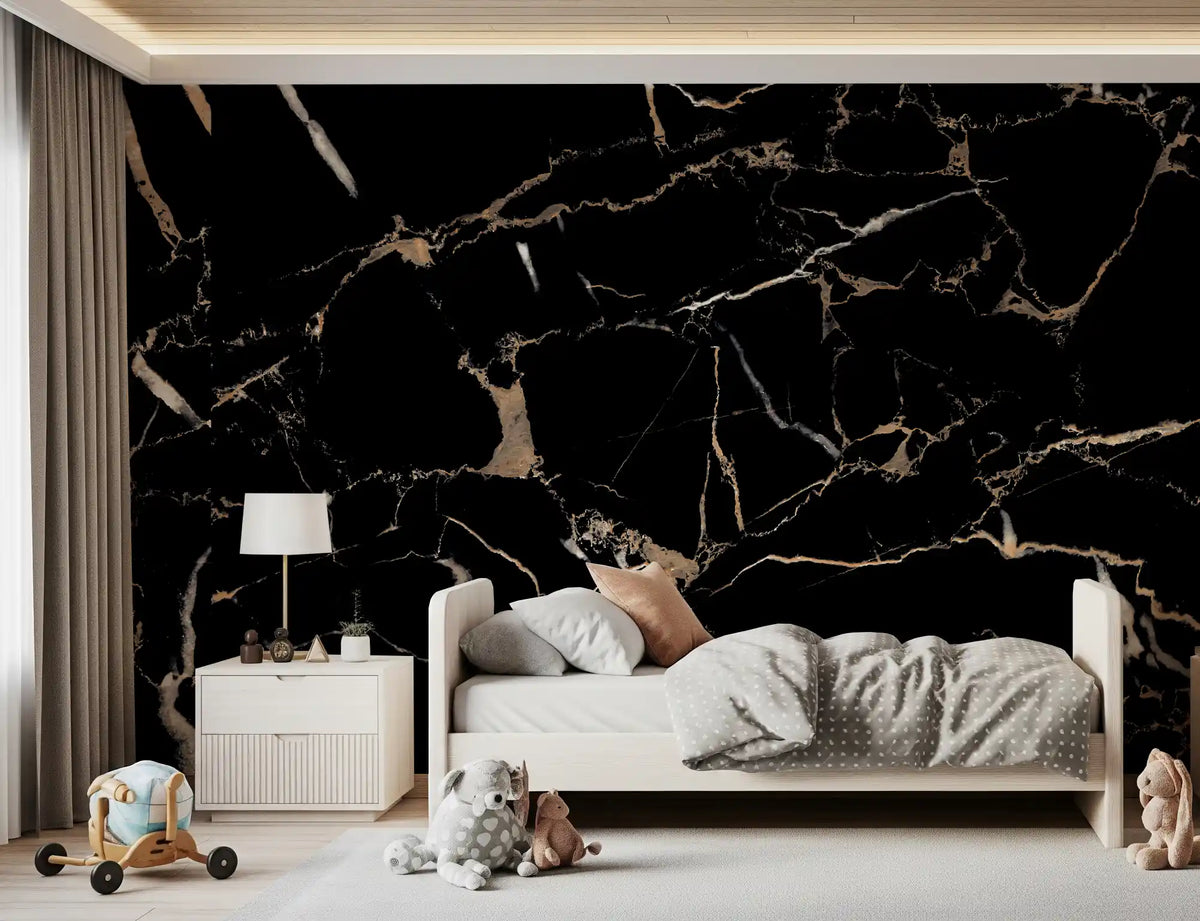 Midnight Marble Vein Wall Mural