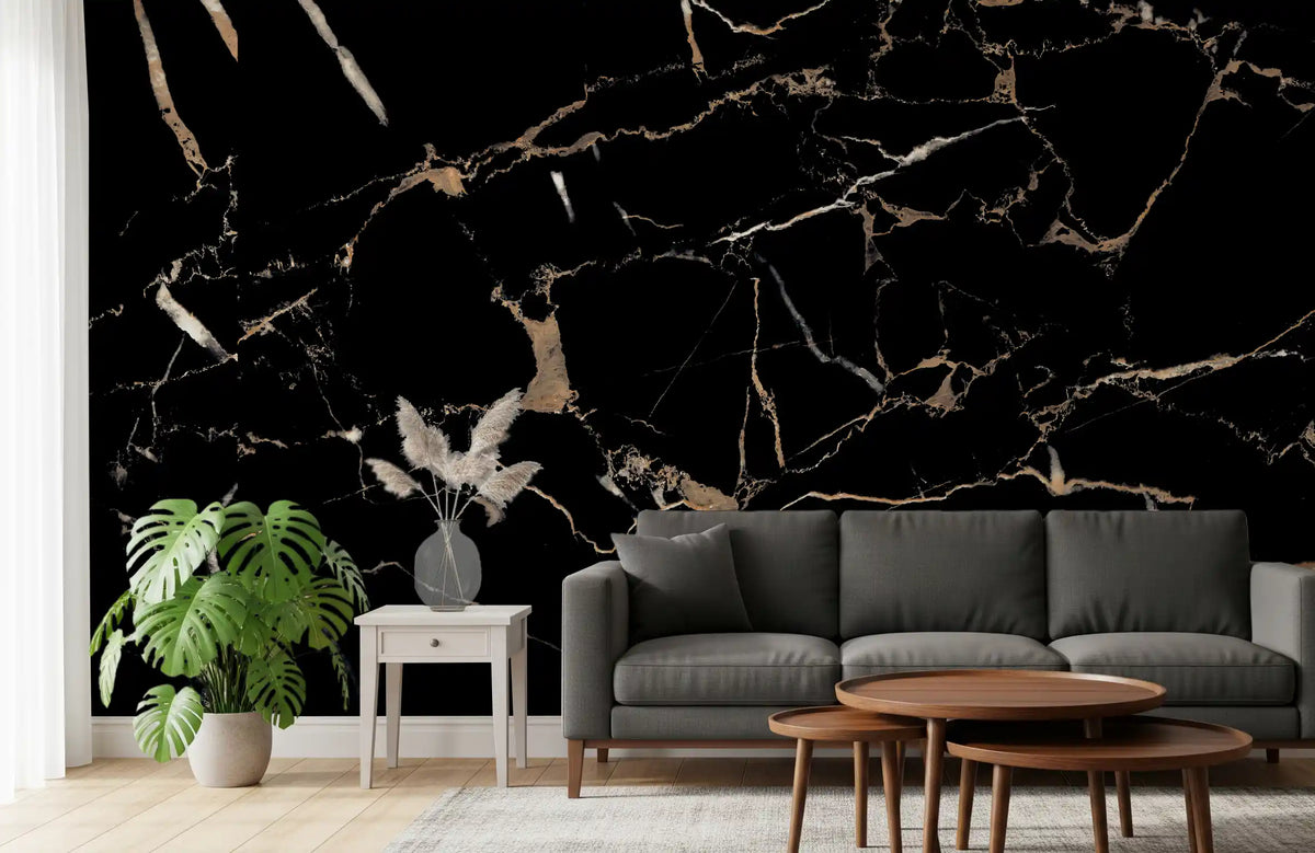 Midnight Marble Vein Wall Mural