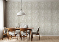 Serene lineaire textuur in crèmekleurig behang