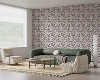 Tapete mit abstrakten, geschichteten Wellen in Beige