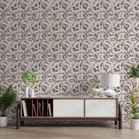 Tapete mit abstrakten, geschichteten Wellen in Beige