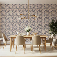 Tapete mit abstrakten, geschichteten Wellen in Beige
