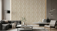 Minimalistisk tapet med myke beige vertikale penselstrøk