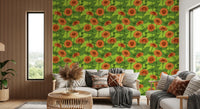 Papier peint de jardin de zinnias orange éclatant⁠