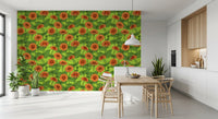Papier peint de jardin de zinnias orange éclatant⁠
