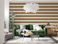 Papel de parede com textura às riscas bege-dourado