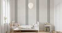 Carta da parati con texture effetto lino a strisce nere