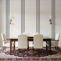 Carta da parati con texture effetto lino a strisce nere