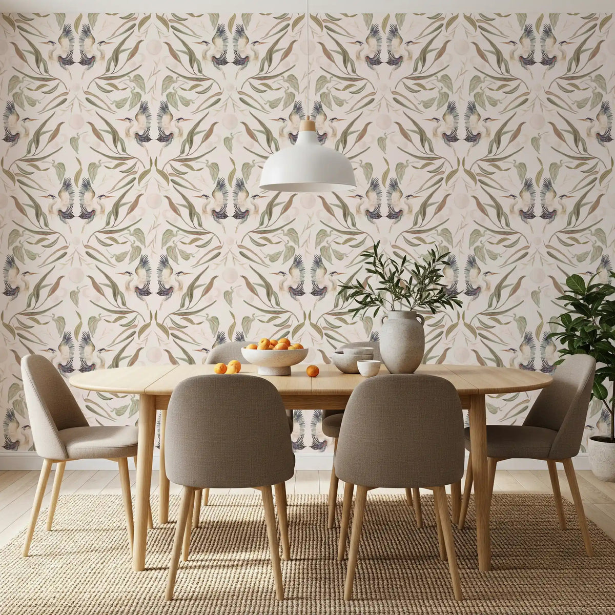 Blue Herons White Wallpaper⁠