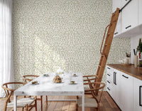 Papel de parede minimalista com linhas de pinceladas em verde-sálvia