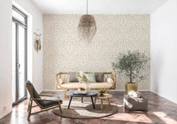 Carta da parati beige con curve disegnate a mano