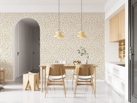 Carta da parati beige con curve disegnate a mano