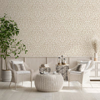 Carta da parati beige con curve disegnate a mano