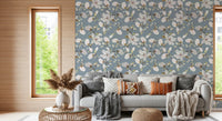 Magnolia Flowers Ocean Blue Wallpaper⁠