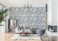Magnolia Flowers Ocean Blue Wallpaper⁠