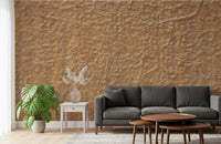 Papier peint panoramique en pierre texturée beige chaud