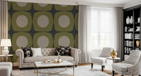 Charcoal Grey Atomic Starburst Wallpaper Mid Century Modern Wallpaper⁠