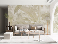 Neutral Beige Tropical Wallpaper Mural Wall Mural