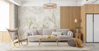 Botanisches Wandbild in sanftem Naturcreme