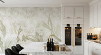 Botanisches Wandbild in sanftem Naturcreme