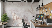 Wandbild mit botanischen Blättern in Zartrosa Wandbild