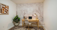 Wandbild mit botanischen Blättern in Zartrosa Wandbild