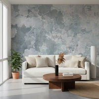 Papier peint panoramique Feuille de ginkgo vintage bleu acier Papier peint panoramique