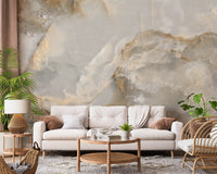 Neutrales Wandbild mit ätherischer Marmoraderung