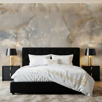 Murale da parete con venature di marmo color crema, dall’effetto rilassante