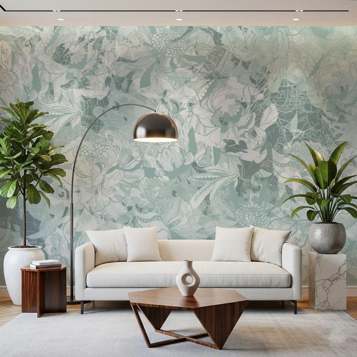 Warmes botanisches Blumen-Wandbild
