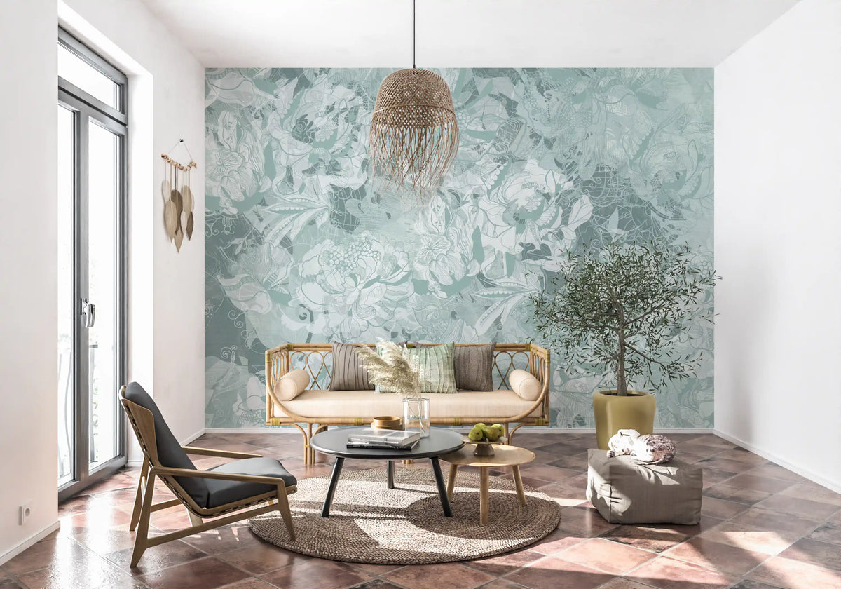 Warmes botanisches Blumen-Wandbild