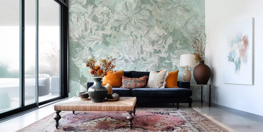 Rich Sage Olive Botanical Floral Wall Mural Wall Mural