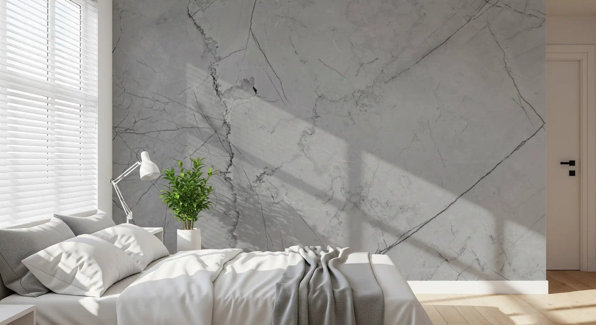 Murale da parete minimalista con venature di marmo grigio