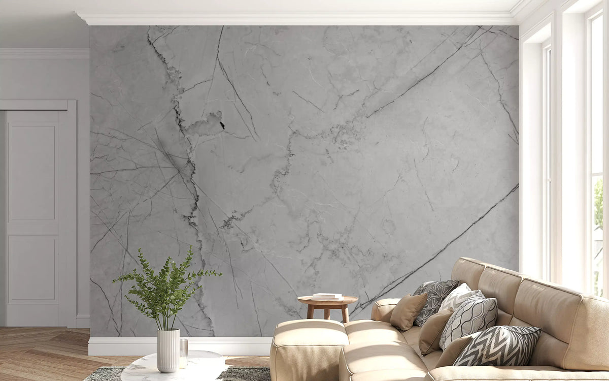 Murale da parete minimalista con venature di marmo grigio