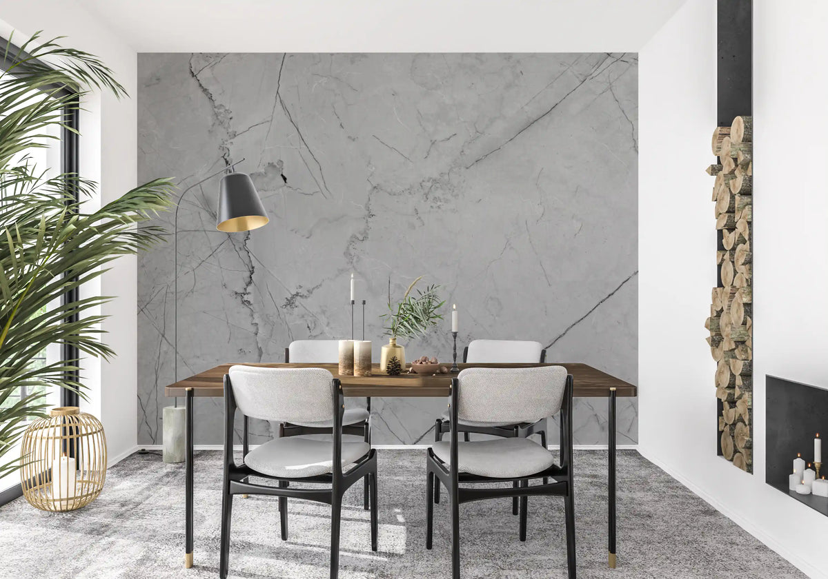 Murale da parete minimalista con venature di marmo grigio