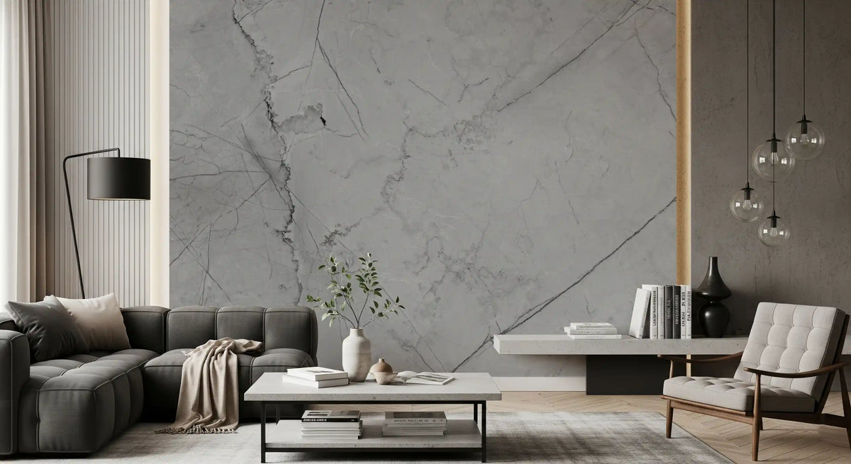 Murale da parete minimalista con venature di marmo grigio