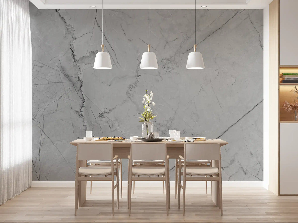 Murale da parete minimalista con venature di marmo grigio